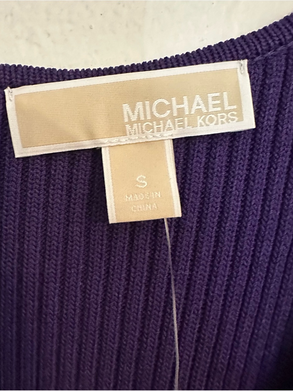 Michael Kors Deep Purple Ribbed Dress - Picture 2 of 3